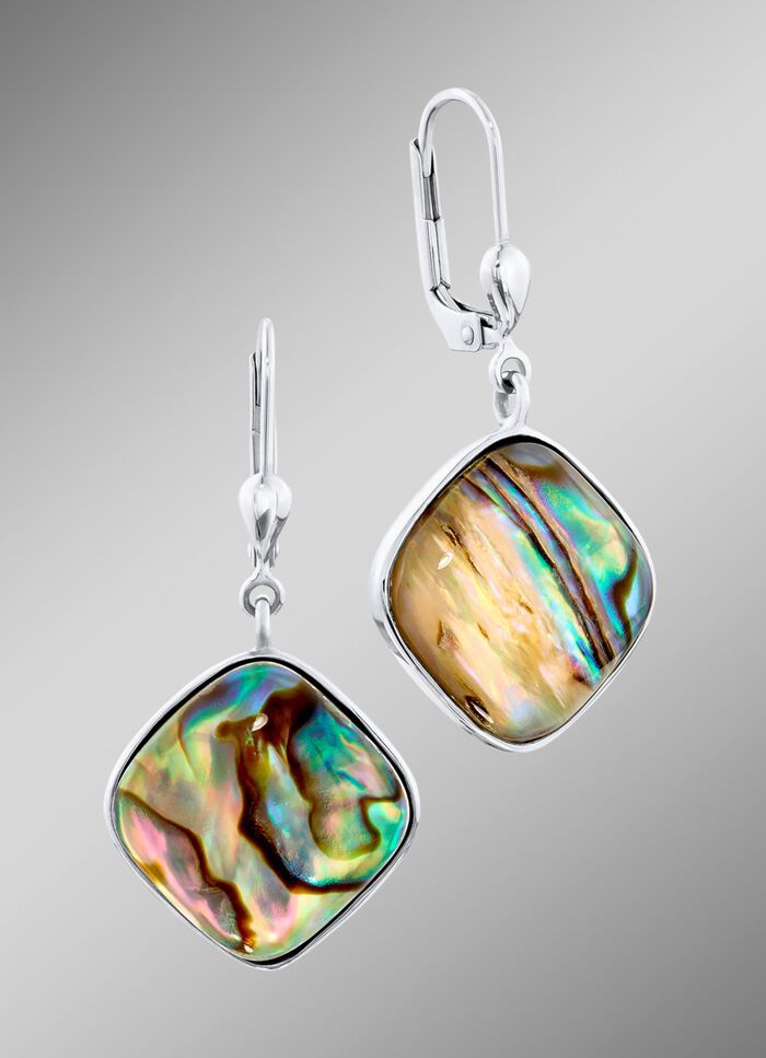 Oorbellen met kristal-zeeorenparelmoer 