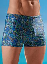 Schwab zwembroek in een langere boxy vorm, all-over design 