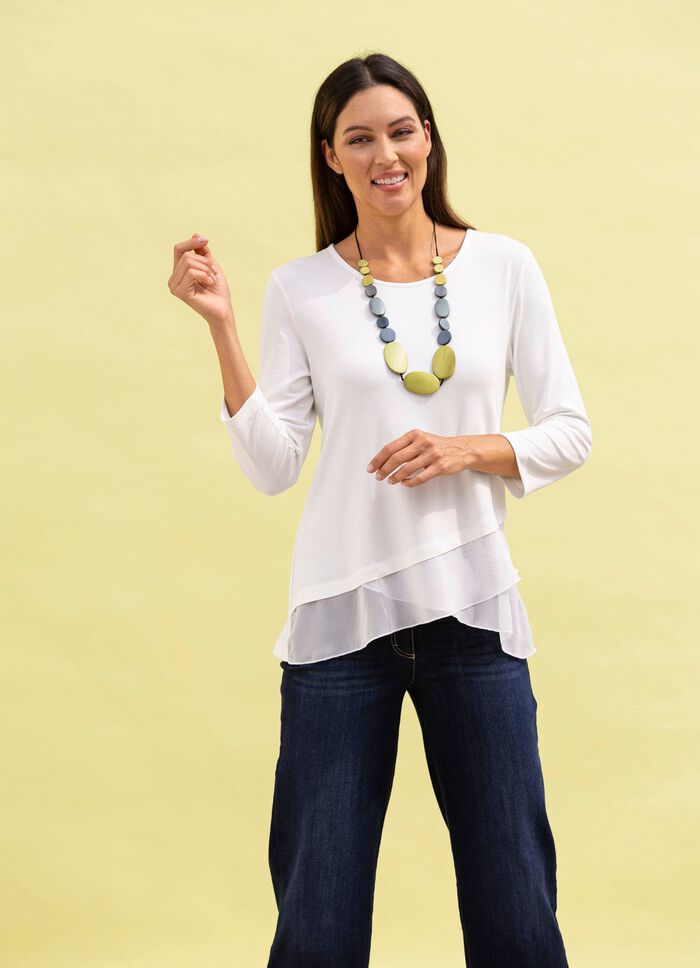 Overhemdtuniek met gelaagde volants 