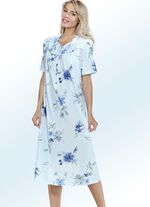 Nachthemd, korte mouw met knoopsluiting 