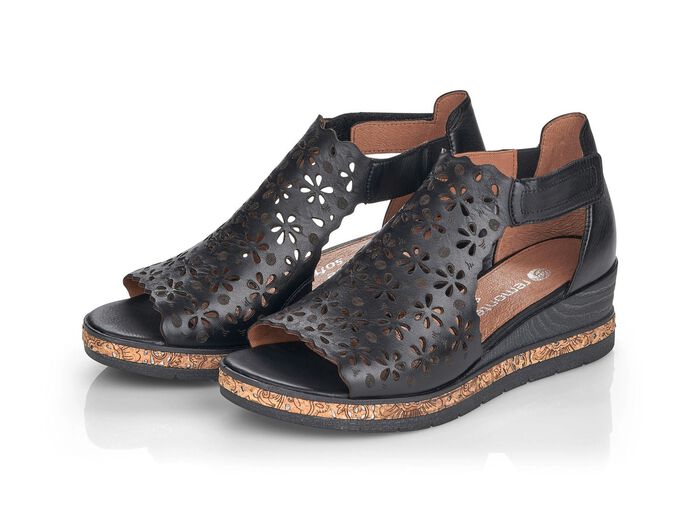 Sandaal met klittenbandsluiting ZWART