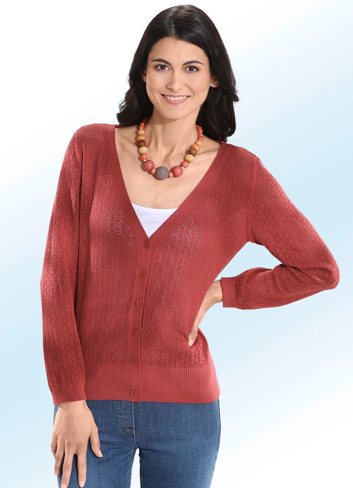 Vest met een fijn design ZEGELROOD