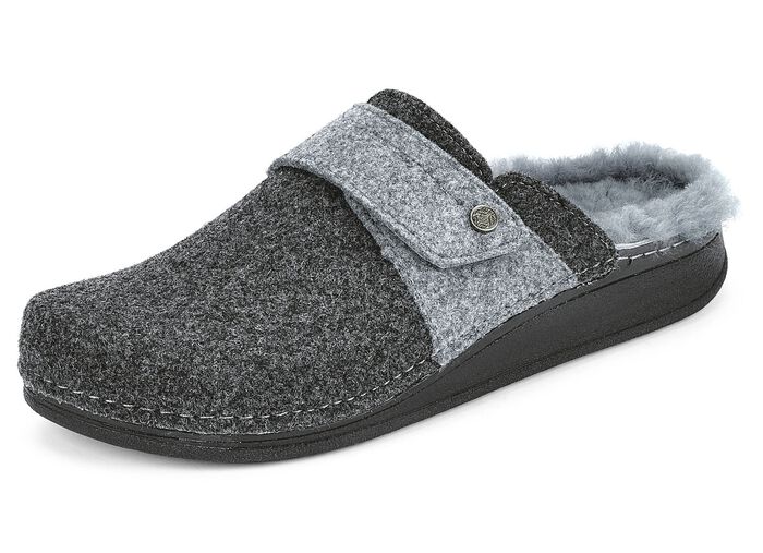 Mubb pantoffels met klittenbandsluiting ANTRACIET