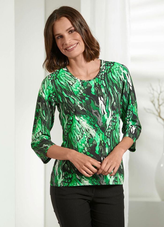 Charmant shirt met een zacht gevoel in 2 kleuren GROEN-ZWART