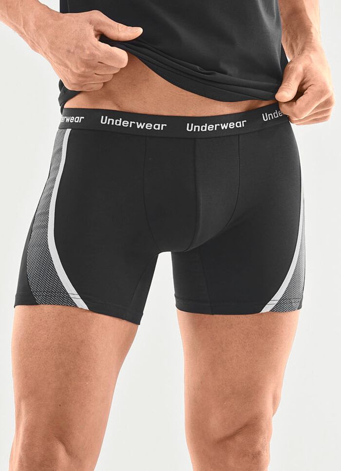 Driepack broeken met bedrukte inzetstukken 