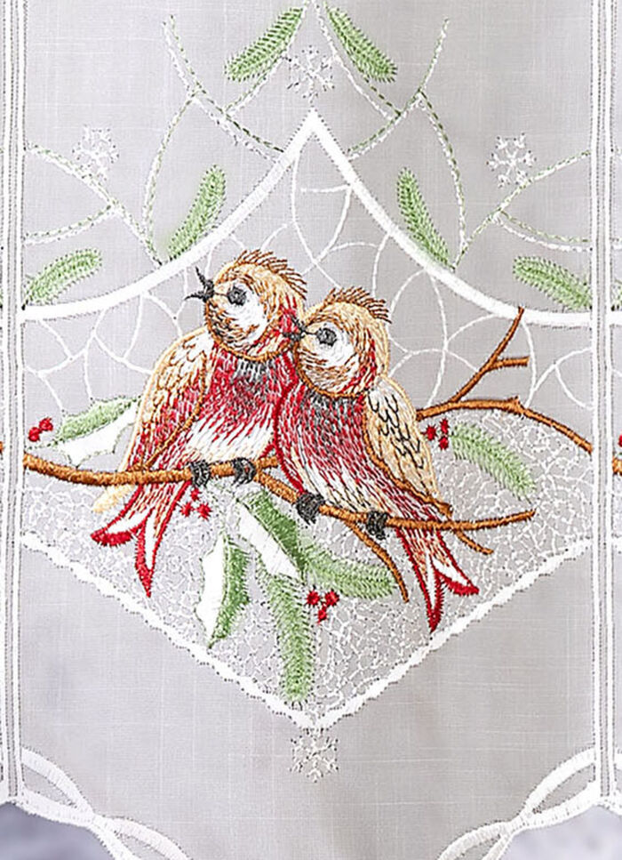 Kort gordijn met doorvoer voor roede 