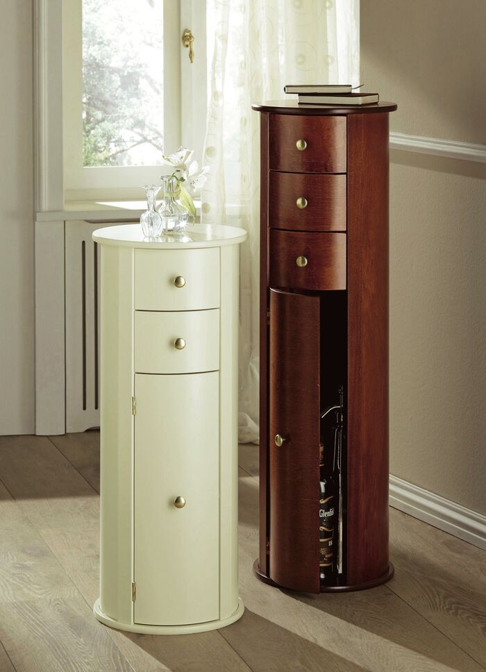 Gedeeltelijk massieve ladekast in kolomvorm 