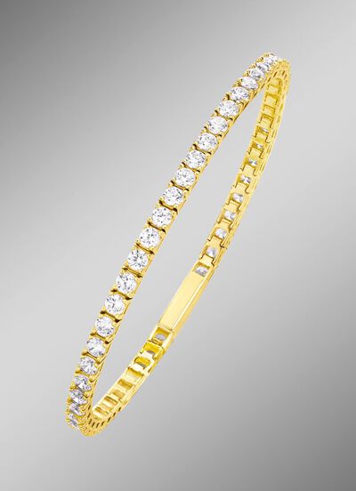 Prachtige tennisarmband met synthetische zirkonia. 