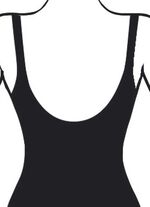 Badpak met volledig korset en effen trim rondom, tot cup F 