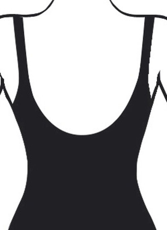 Badpak met volledig korset en effen trim rondom, tot cup F 