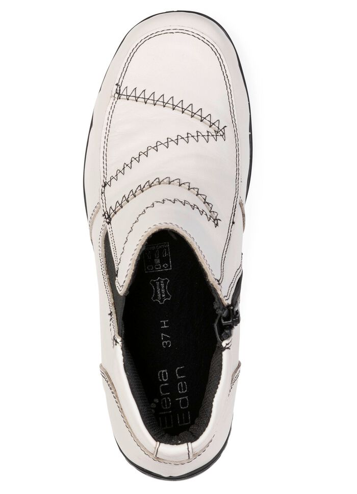 ELENA EDEN, comfortabele dameslaarzen, breedte H, met uitneembaar voetbed ECRU