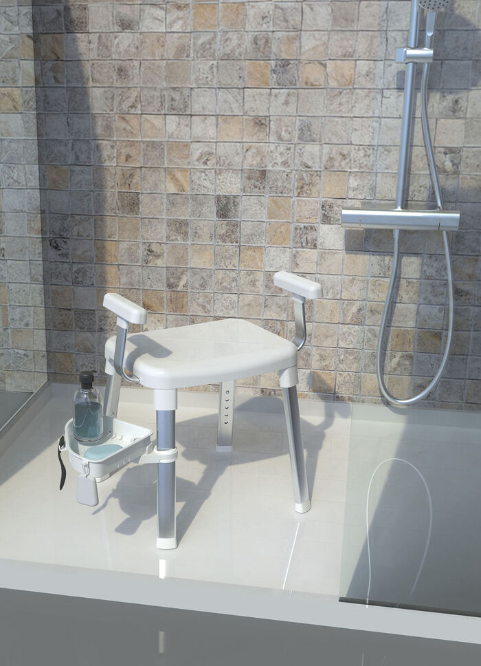 Douche- en badkruk van hoogwaardig kunststof 