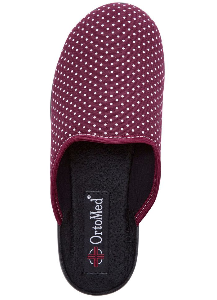 Set van twee pantoffels gemaakt van stippentextiel 1x BORDEAUX 1x ZWART