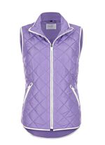 Gewatteerd vest met contrasterende biezen 