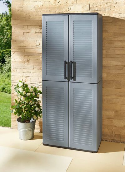 Tuinkast met lattenlook 