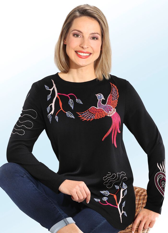 Een trui van zachte, fijngebreide kwaliteit 