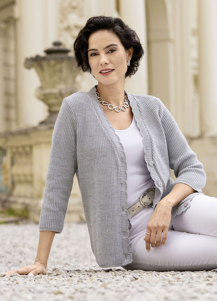 Cardigan met subtiele glittereffecten 