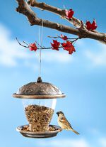 Vogelvoederhuisje met antieke uitstraling 