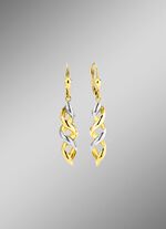 Elegantie in beweging: tweekleurige oorbellen van 375/- fijn goud 