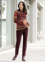 Fluweelzachte broek in 5-pocketmodel BORDEAUX