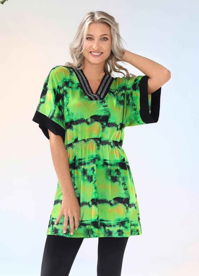 Fantastisch lang shirt in batik-look 