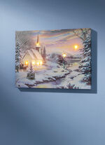 Op batterijen werkende LED-foto met een winterlandschap 