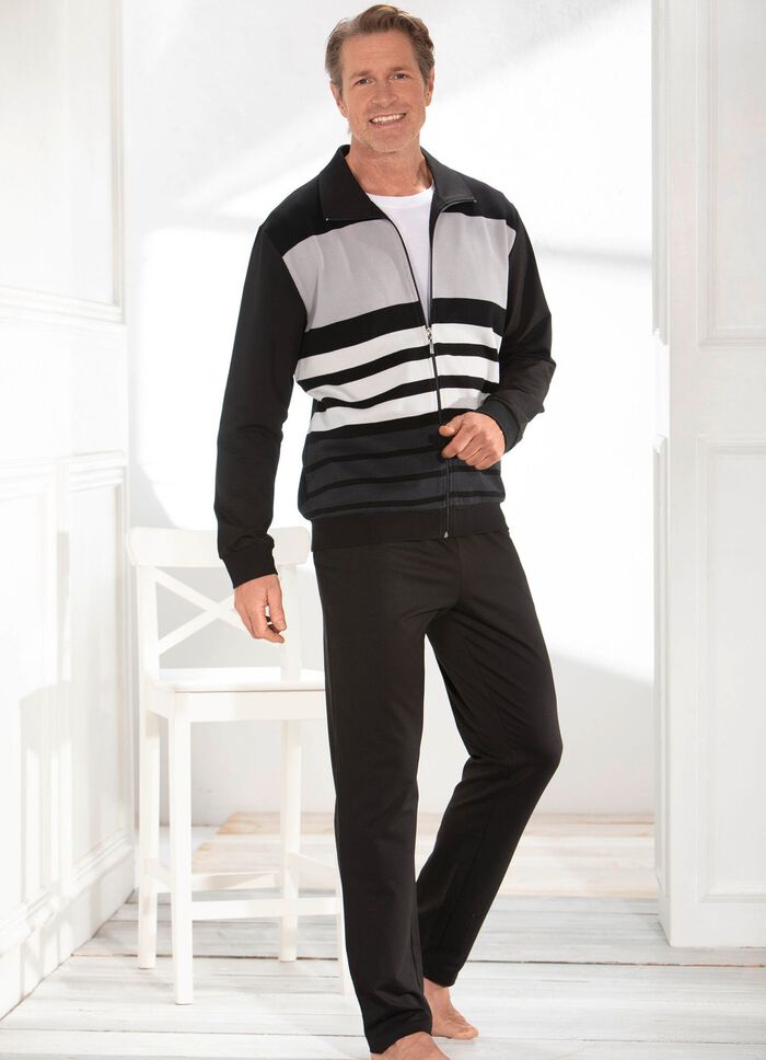 Vrijetijdspak met geribd streepdessin 