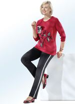 Broek met trendy sierband ZWART