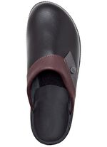 Muiltje met anatomisch gevormd diep voetbed ZWART-BORDEAUX-GRIJS