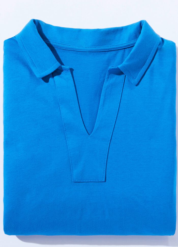 Set van twee nachthemden, knielengte met overhemdkraag 