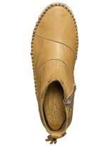 Gemini mocassin enkellaarsjes van rundnappaleer met een gerimpelde structuur 