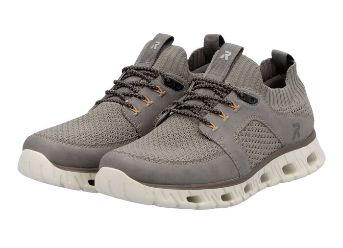 Rieker sneakers met elastische decoratieve vetersluiting TAUPE