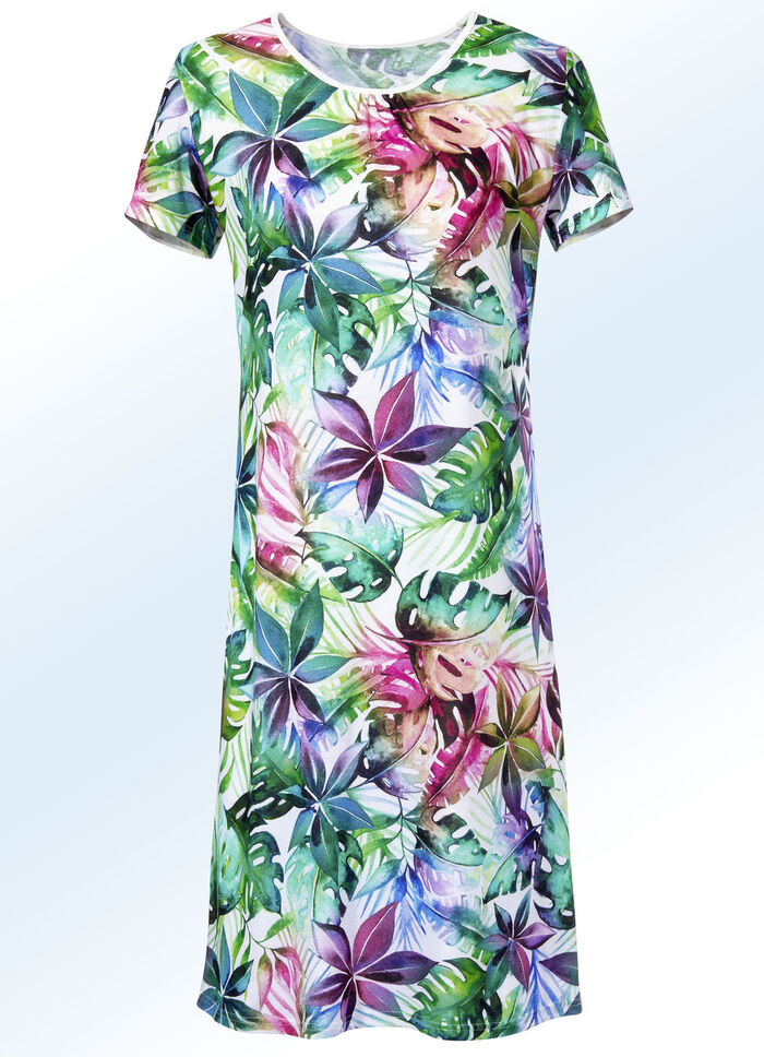 Nachthemd, korte mouwen met inkjetprint 