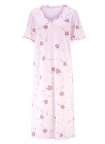 Nachthemd, korte mouwen met V-hals 
