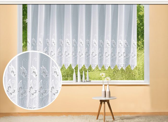 Vitrage met plauener kant 