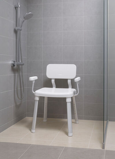 Douche- en badstoel voor veilig douchen en baden 