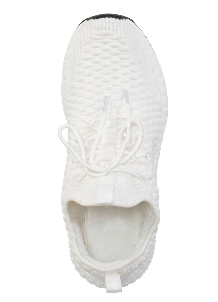 Veterschoenen van gestructureerd textielmateriaal WIT