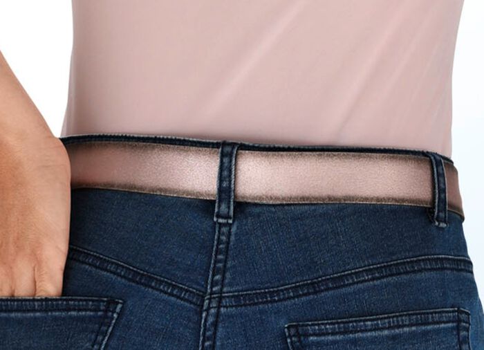 Modieuze leren riem OUDROZE