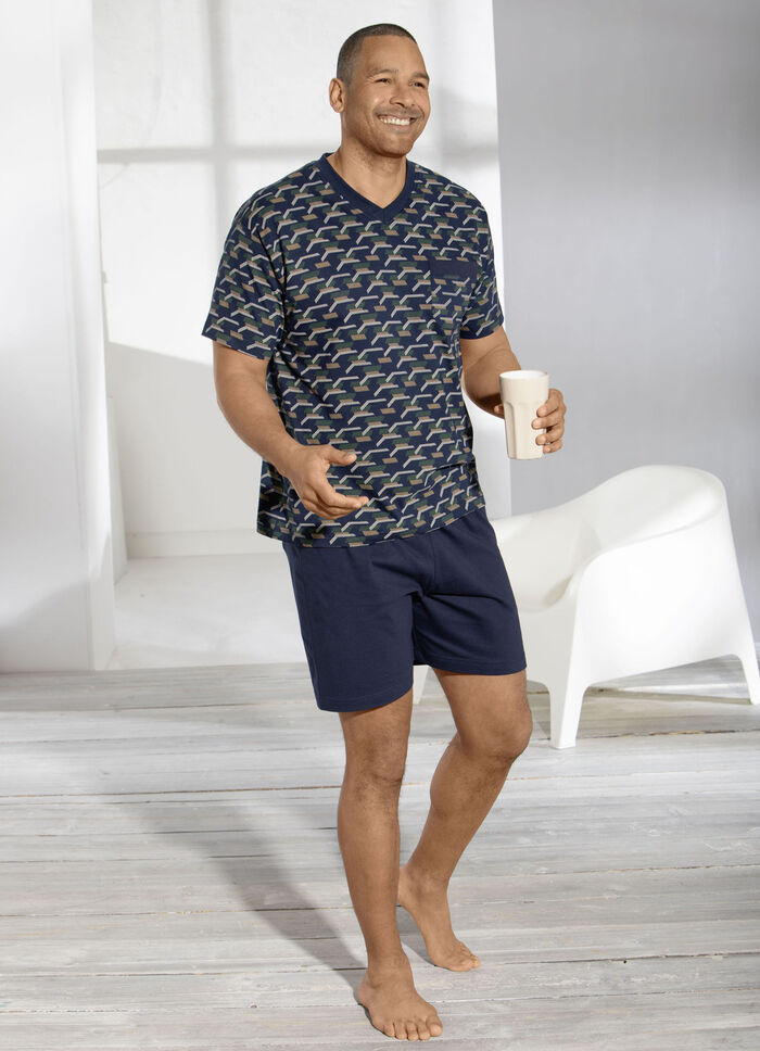 Pastunette shorty met V-hals en all-over design