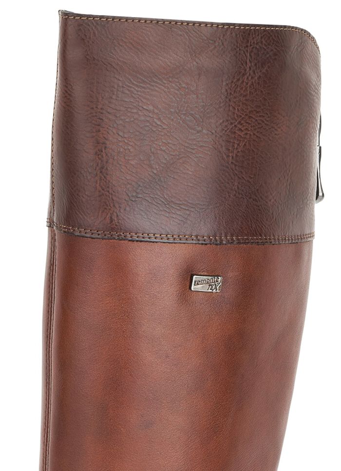 Remonte, gevoerde dameslaarzen, winterschoenen, breedte G, met rits KASTANJEBOLEET-MOKKA