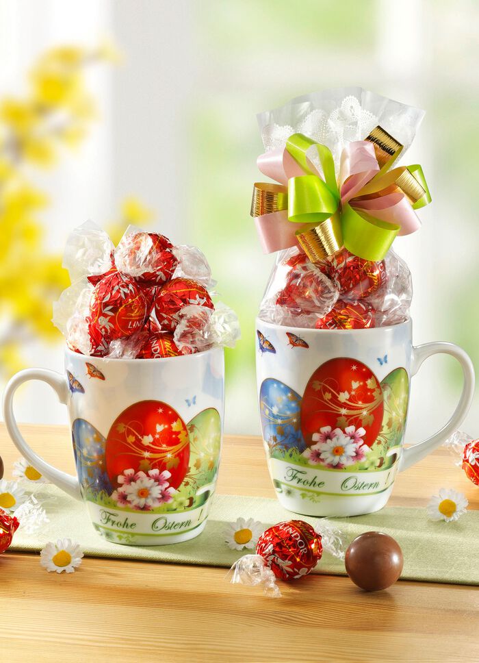 Porseleinen beker met Lindor balletjes 