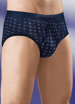 Schiesser set van twee slips van fijne rib, met gulp MARINE-MEERKLEURIG