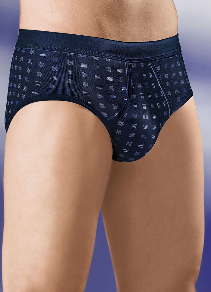 Schiesser set van twee slips van fijne rib, met gulp MARINE-MEERKLEURIG