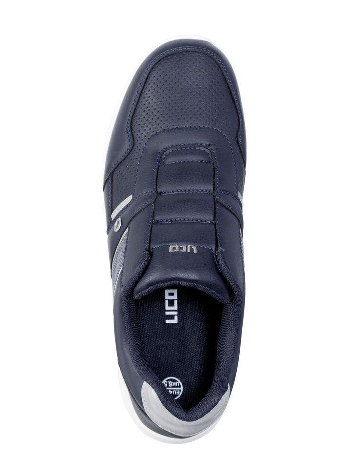 Slippers van synthetisch materiaal met inzetstukken van textiel MARINEBLAUW