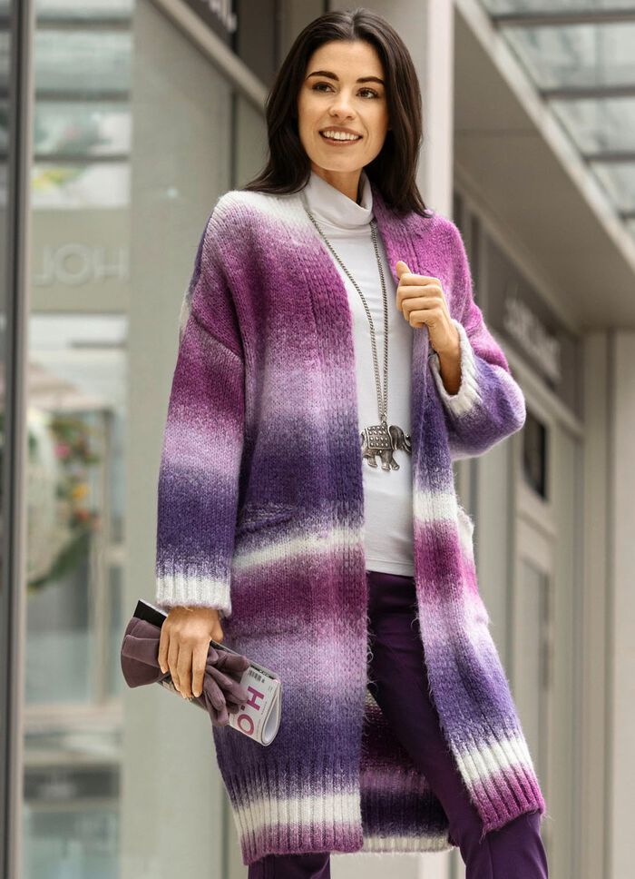 Gebreide jas van garen met pluizig effect 