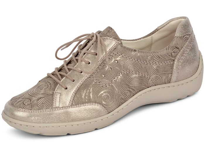 Waldl&auml;ufer, elegante dames veterschoenen, breedte H, met uitneembaar voetbed TAUPE