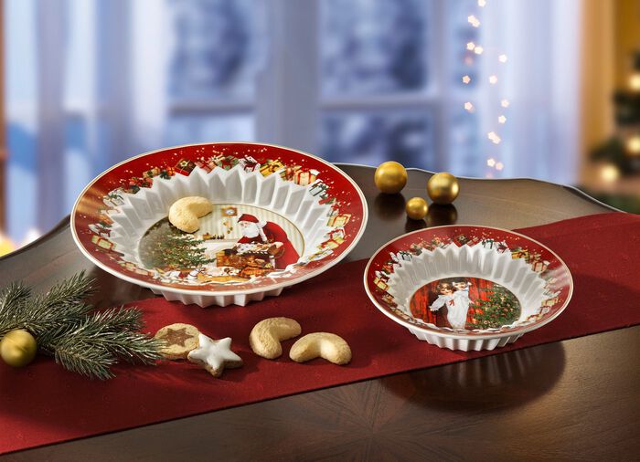 Kom gemaakt van hoogwaardig porselein ROOD-WIT