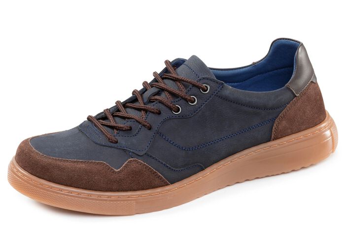 GINO GALANTE, klassieke heren veterschoen, met uitneembaar voetbed MARINE