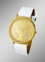 Quartz dameshorloge met satijnen metalen kast 