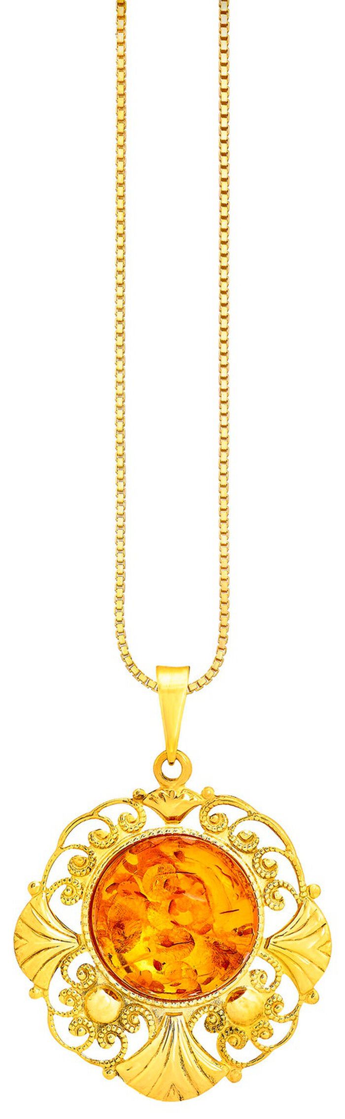 Filigraan hanger met echte barnsteen 